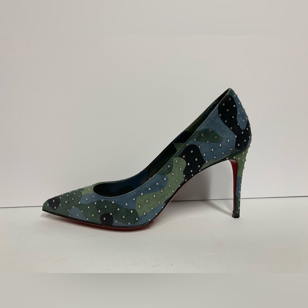 Christian Louboutin Kate plume suede pumps heels camo 35.5 - Picture 2 of 13